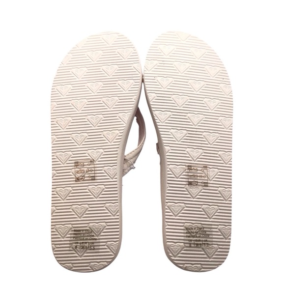Roxy Womens White Faux Leather Thong Flip Flop Choose Size - Picture 9 of 9